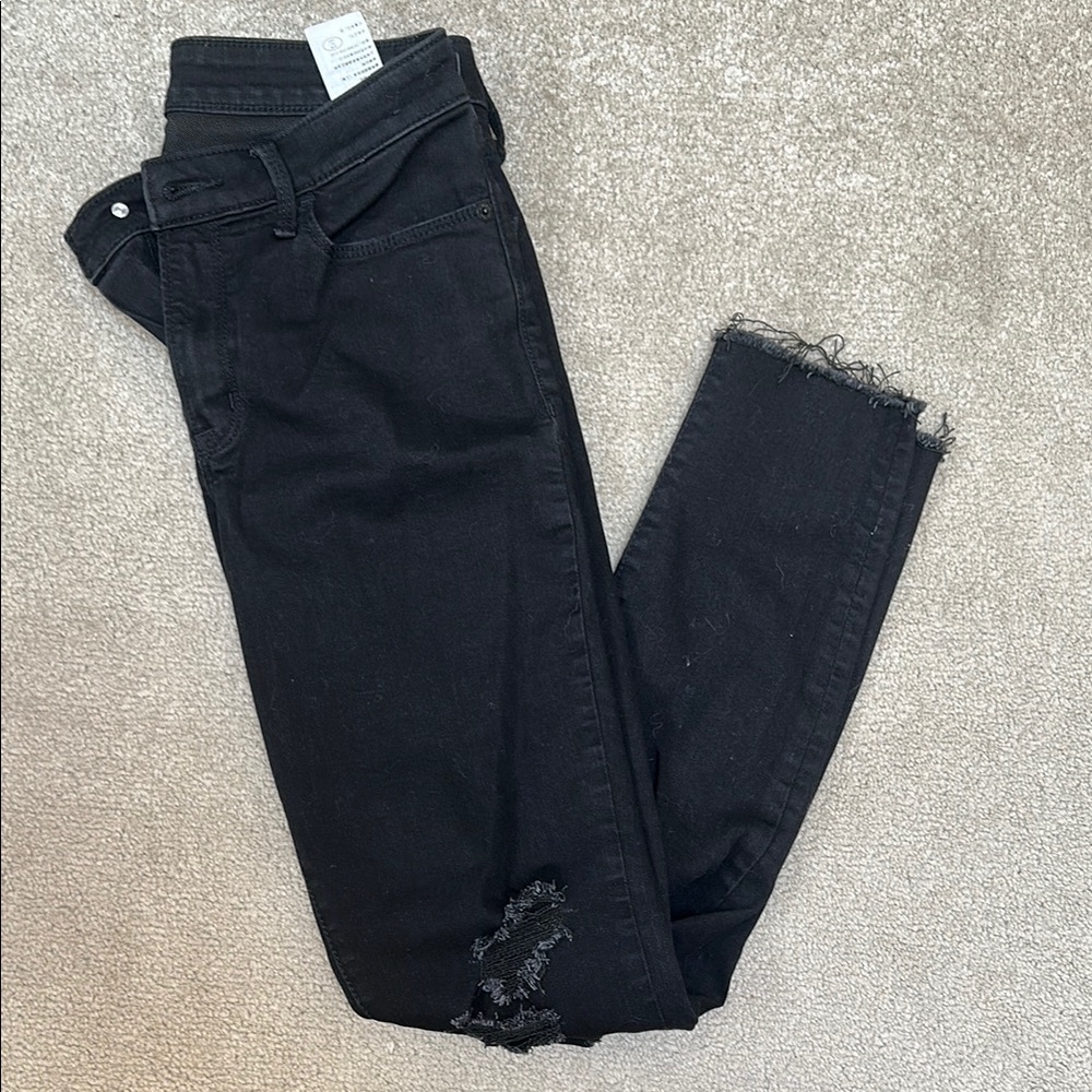 Abercrombie Black Distressed Women's Jeans, 28